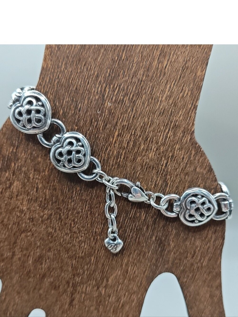 Vintage Brighton Penelope Bracelet Celtic Scroll Heart Linked Silver Plated